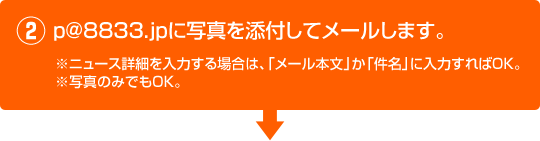 2. p@8833.jpに写真を添付してメールします。